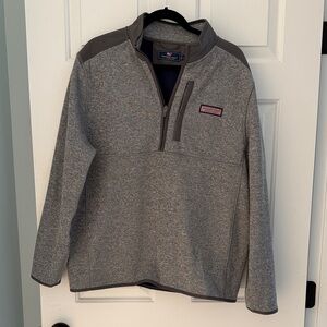 Vineyard Vines Heather Gray Quarter-Zip Pullover